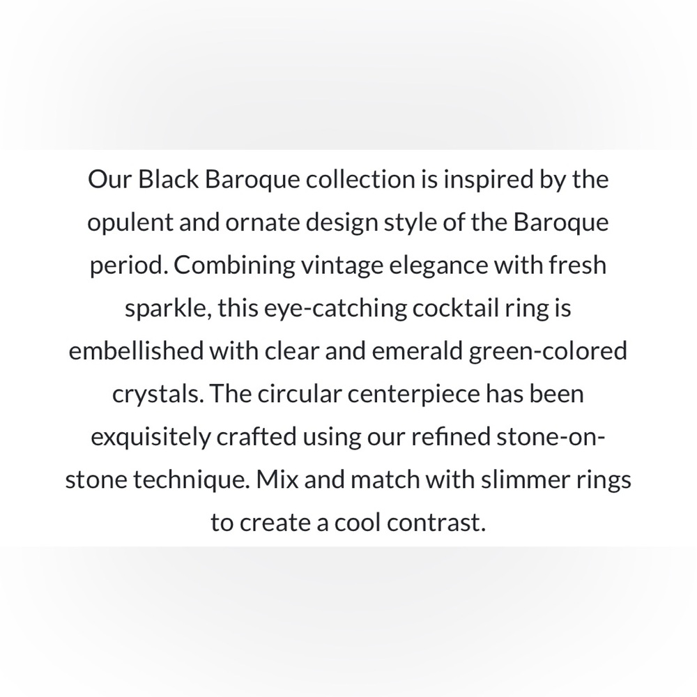 Swarovski Baroque Ring - image 2